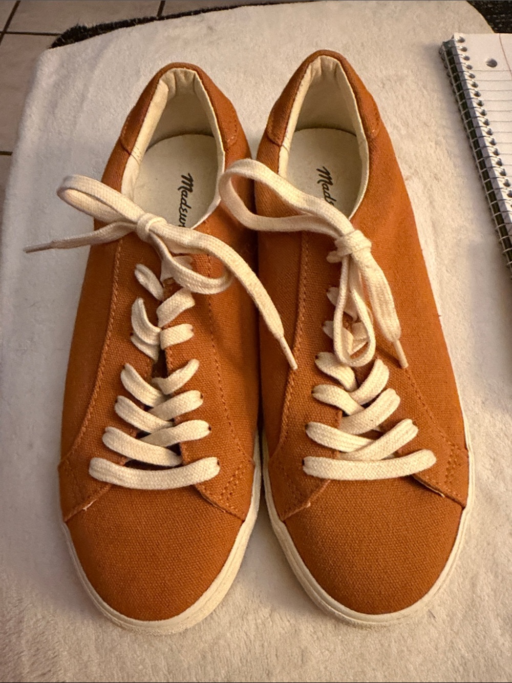 Madewell Women's Rust Canvas Low-Top Sneakers with Cream Laces